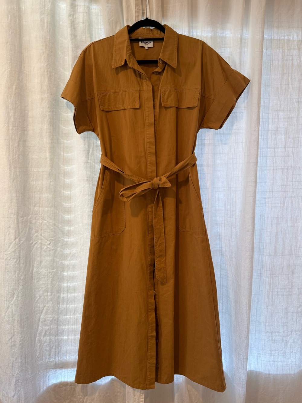 FRNCH Delina Canvas Button Down Dress Medium